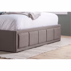 Double Ottoman Bed Grey Hannover Frame 4FT6 135cm Bedstead Storage Fabric - Additional view 4