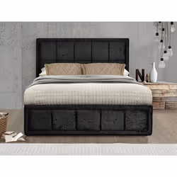 Small Double Ottoman Bed Black Hannover Frame 4FT 120cm Bedstead Storage Velvet