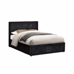 Small Double Ottoman Bed Black Hannover Frame 4FT 120cm Bedstead Storage Velvet - Additional view 7