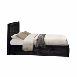 Small Double Ottoman Bed Black Hannover Frame 4FT 120cm Bedstead Storage Velvet - Additional view 8