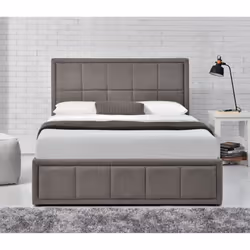 Small Double Ottoman Bed Grey Hannover Frame 4FT 120cm Bedstead Storage Fabric