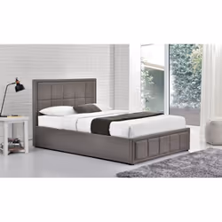 Small Double Ottoman Bed Grey Hannover Frame 4FT 120cm Bedstead Storage Fabric - Additional view 4