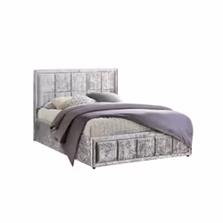 Small Double Ottoman Bed Grey Hannover Frame 4FT 120cm Bedstead Storage Velvet - Additional view 7