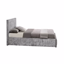 Small Double Ottoman Bed Grey Hannover Frame 4FT 120cm Bedstead Storage Velvet - Additional view 8