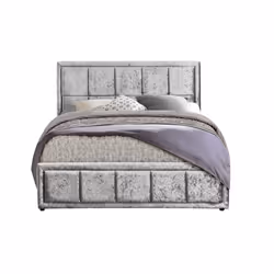Small Double Ottoman Bed Grey Hannover Frame 4FT 120cm Bedstead Storage Velvet - Additional view 9