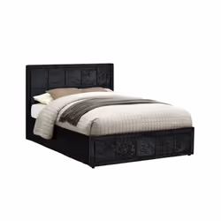 King Size Ottoman Bed Black Hannover Frame 5FT 150cm Storage Velvet Fabric - Additional view 5