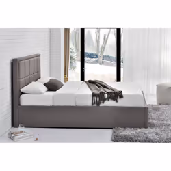 King Size Ottoman Bed Grey Hannover Frame 5FT 150cm Bedstead Storage Fabric - Additional view 4