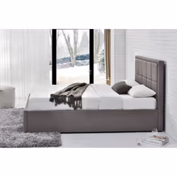 King Size Ottoman Bed Grey Hannover Frame 5FT 150cm Bedstead Storage Fabric - Additional view 7