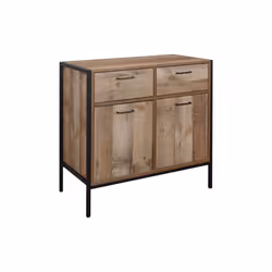 Birlea Urban Living Room Furniture Range - Industrial Design with Metal Frames#2 Door 2 Drawer Sideboard