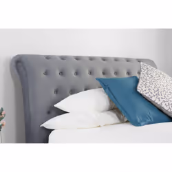 Opulence Grey Velvet Bed - Rolled Head and Footboard - Sprung Slatted Base - Additional view 6