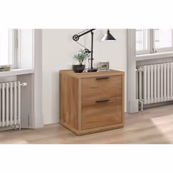Stockwell 2 Drawer Bedside - Rustic Oak