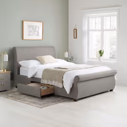 Kingsize Storage Bed Grey Birlea Lancaster 5FT Frame 150cm Drawer Velvet