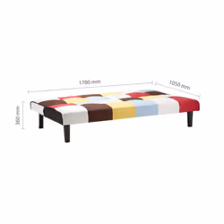Multi Coloured Sofa Bed Birlea Rainbow 3 Seater Settee Fabric Scandinavian Retro - Additional view 7