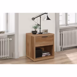 Stockwell 1 Drawer Bedside - Rustic Oak