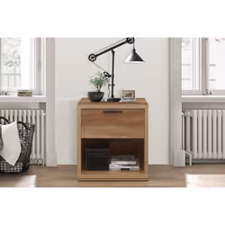 Stockwell 1 Drawer Bedside - Rustic Oak - Additional view 4