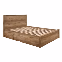 Stockwell Oak Bed - 2 Drawers - Rustic Design