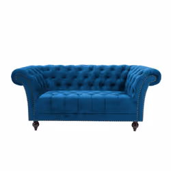 Chesterfield Sofa 2 Seater Birlea Chester Blue Velvet Studded Settee - Additional view 11