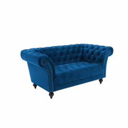 Chesterfield Sofa 2 Seater Birlea Chester Blue Velvet Studded Settee - Additional view 5
