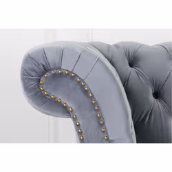 Chesterfield Sofa 2 Seater Birlea Chester Grey Velvet Studded Settee - Additional view 9