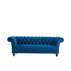 Chesterfield Sofa 3 Seater Birlea Chester Blue Velvet Studded Settee - Additional view 10