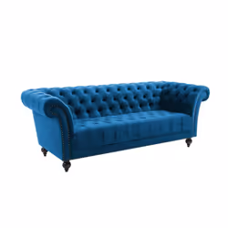 Chesterfield Sofa 3 Seater Birlea Chester Blue Velvet Studded Settee - Additional view 6