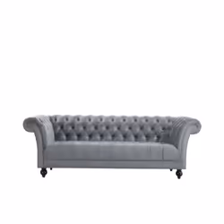 Chesterfield Sofa 3 Seater Birlea Chester Grey Velvet Studded Settee - Additional view 11