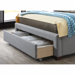 Shelby Grey Fabric Bed - 3 Drawers - Sprung Slatted Base - Additional view 5
