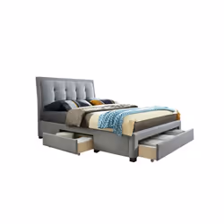 Shelby Grey Fabric Bed - 3 Drawers - Sprung Slatted Base - Additional view 8