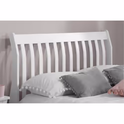 White Small Double Bed Frame Birlea Belford 4FT 120cm Wood Sleigh Solid Wood