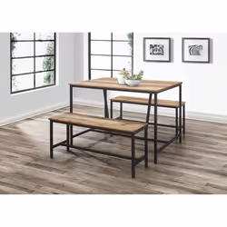 Downtown Dining Table & Bench Set
