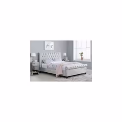 Birlea, Small Double Fabric Bed, Steel Crushed Velvet, Plywood
