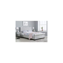 Birlea, Small Double Fabric Bed, Steel Crushed Velvet, Plywood