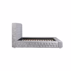 Velvet Double Bed Frame Grey Birlea Grande 4FT6 Crushed Fabric Luxury Designer - Additional view 10