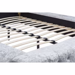 Velvet Double Bed Frame Grey Birlea Grande 4FT6 Crushed Fabric Luxury Designer - Additional view 5