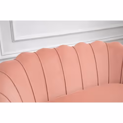 2 Seater Sofa Pink Birlea Ariel Settee Coral Velvet Fabric Gold Vintage Design