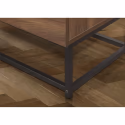 Houston Walnut  Industrial 1 Drawer Bedside - Internal Shelf - Metal Base - Additional view 9