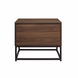 Houston Walnut 2 Drawer Bedside - Metal Base - Industrial Style