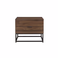 Houston Walnut 2 Drawer Bedside - Metal Base - Industrial Style - Additional view 4