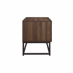 Houston Walnut 2 Drawer Bedside - Metal Base - Industrial Style - Additional view 6