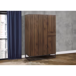 Houston Walnut 4 Door Wardrobe  - 1 Drawer - Industrial Style