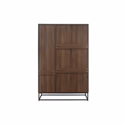 Houston Walnut 4 Door Wardrobe  - 1 Drawer - Industrial Style
