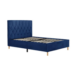 Blue Small Double Bed Frame Birlea Loxley 120cm 4FT Navy Fabric Bedstead