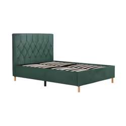 Green Small Double Bed Frame Birlea Loxley 120cm 4FT Fabric Bedstead