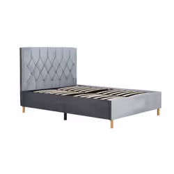 Grey Small Double Bed Frame Birlea Loxley 120cm 4FT Fabric Bedstead