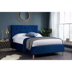 Luxton Double Ottoman Bed-Blue