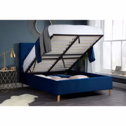Luxton Double Ottoman Bed-Blue