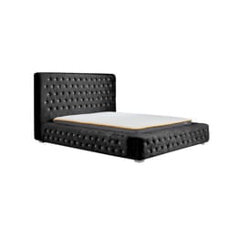 Velvet Super King Bed Frame Black Birlea Grande 5FT Crushed Fabric Designer