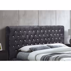 Velvet Super King Bed Frame Black Birlea Grande 5FT Crushed Fabric Designer