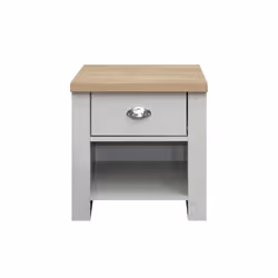 Birlea Highgate 1 Drawer Lamp Table - Grey & Oak - Farmhouse Style