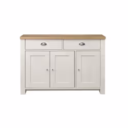 Sideboard Cream & Oak Birlea Highgate 3 Door 2 Drawer Farmhouse Shabby Chic